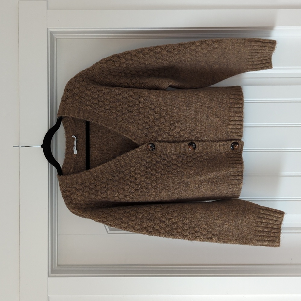 Piper and Scoot brown cardigan sweater women's size large